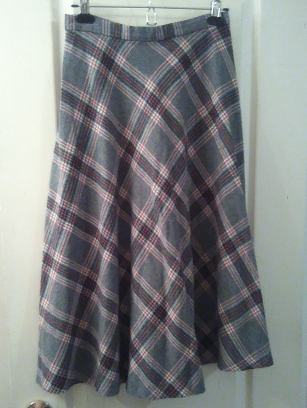 Grey Plaid Women's A-Line Skirt